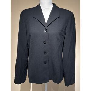 Talbots Black Blazer 100% Pure New Wool Size 12‎